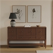 Mid-Century Modern Wood Sideboard Dining Storage Fully Assembled Brown