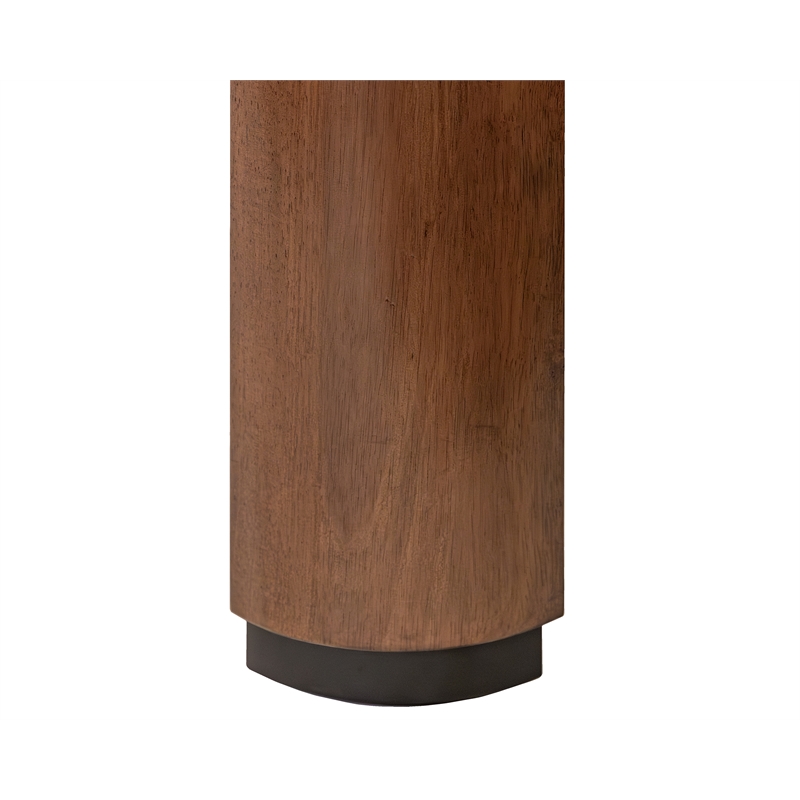 Mid-Century Modern Wood Kitchen Dining Table With Extension Leaf Brown