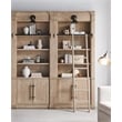 Two 8' Tall Bookcase Wall With Ladder Brown