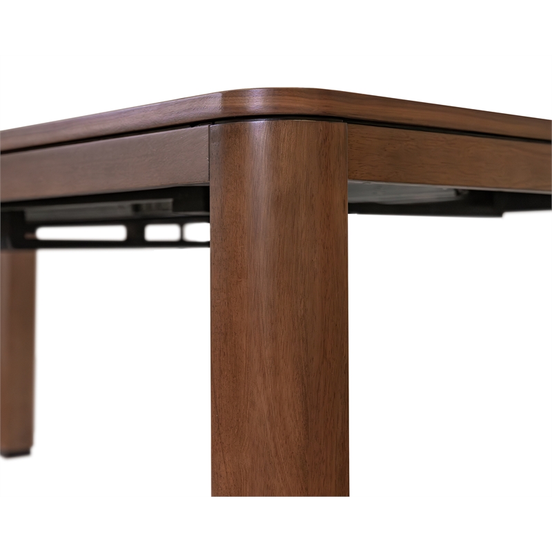 Mid-Century Modern Wood Kitchen Dining Table with 8 Chairs Brown