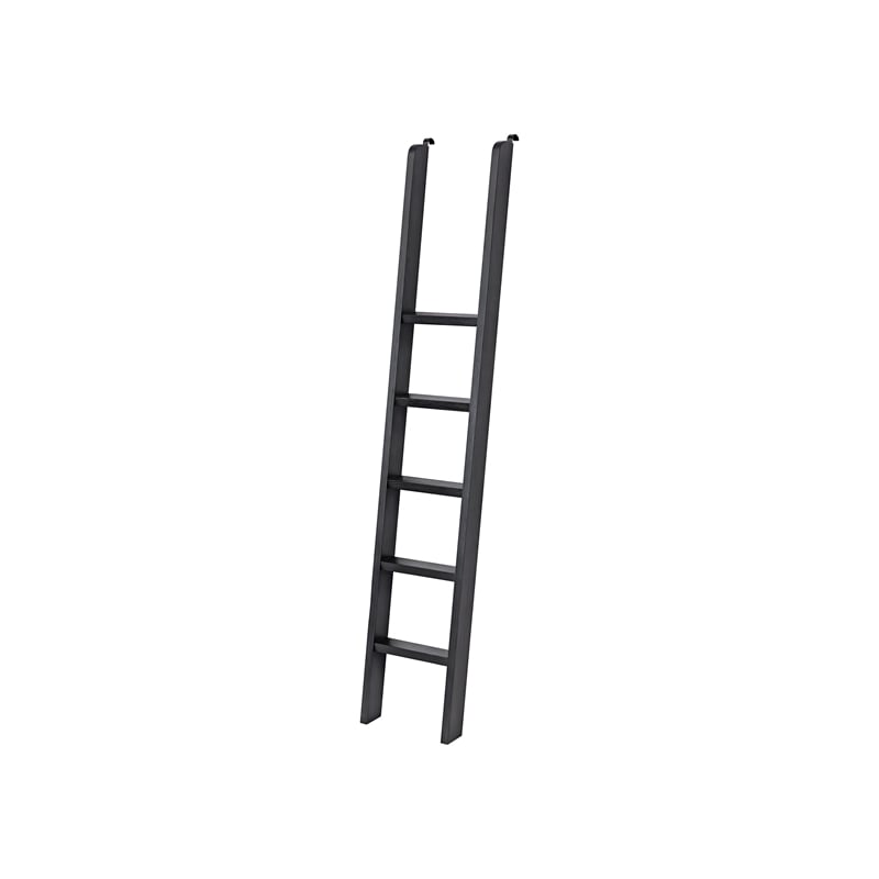 Two 8' Tall Bookcase Wall With Ladder Black