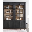 Two 8' Tall Bookcase Wall With Ladder Black