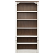 Rustic Open 8' Wood Bookcase Storage Cabinet White