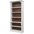 Rustic Open 8' Wood Bookcase Storage Cabinet White