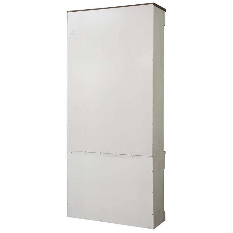 Rustic Open 8' Wood Bookcase Storage Cabinet White