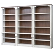 Three Rustic Open 8' Wood Bookcases Storage Cabinet Bookcase Wall White