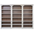 Three Rustic Open 8' Wood Bookcases Storage Cabinet Bookcase Wall White
