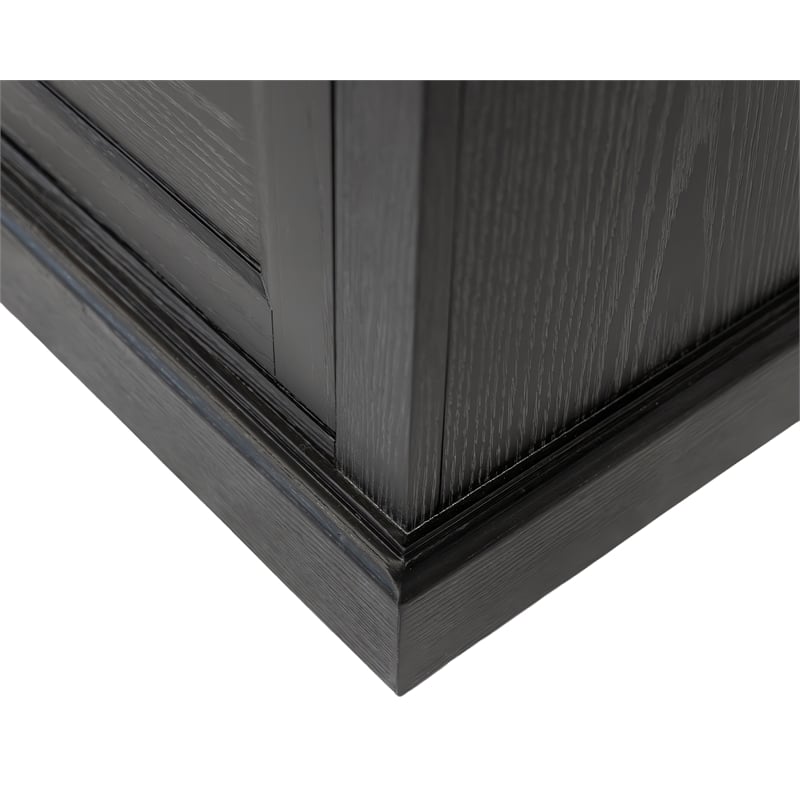 Traditional Wood Executive Desk Storage Office Credenza Fully Assembled Black