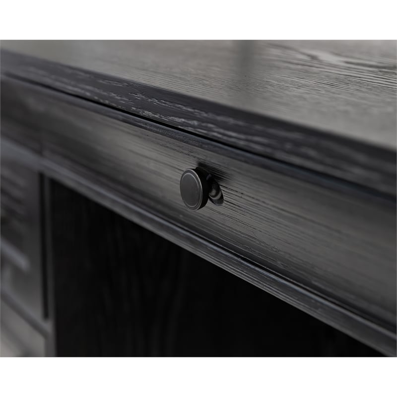 Traditional Wood Executive Desk Storage Office Credenza Fully Assembled Black
