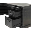 Traditional Executive Wood Double Pedestal L-Desk Corner Desk Office Table Black