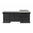 Traditional Executive Wood Double Pedestal L-Desk Corner Desk Office Table Black