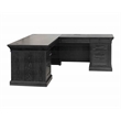 Traditional Executive Wood Double Pedestal L-Desk Corner Desk Office Table Black