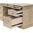 Traditional Wood Executive Desk Office Storage Hutch with Doors Brown