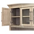 Traditional Wood Executive Desk Office Storage Hutch with Doors Brown