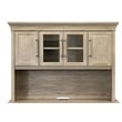 Traditional Wood Executive Desk Office Storage Hutch with Doors Brown