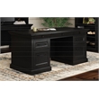 Traditional Wood Double Pedestal Desk Fully Assembled Black