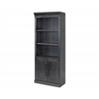 Traditional Wood Bookcase with Doors Office Storage Fully Assembled Black