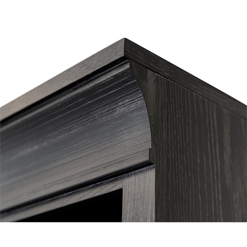 Traditional Wood Bookcase with Doors Office Storage Fully Assembled Black