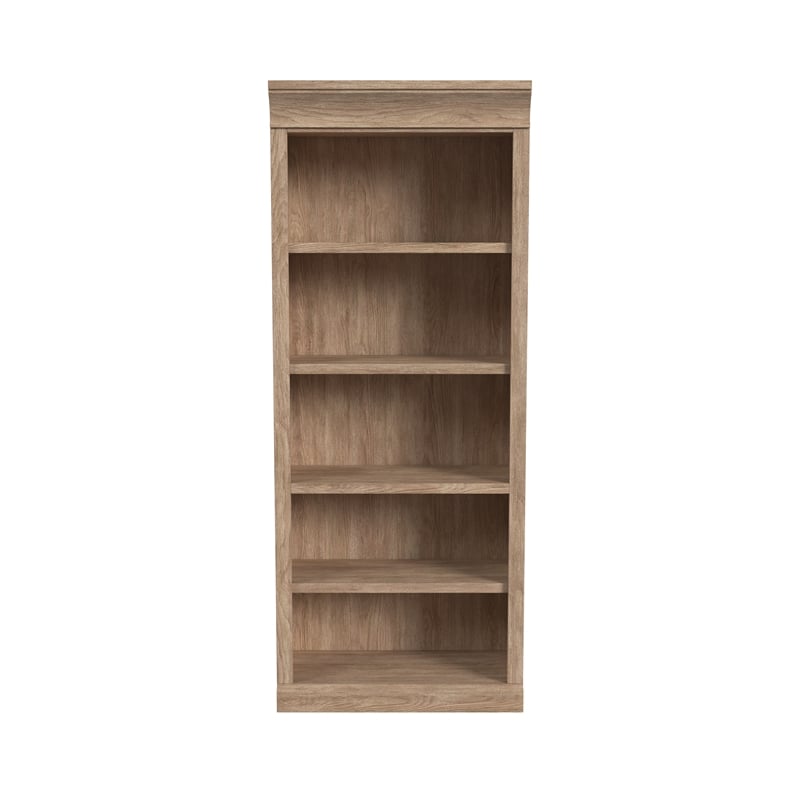 Traditional Wood Open Bookcase Office Storage Fully Assembled Brown
