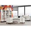 Contemporary Laminate Wood Open Bookcase Fully Assembled White