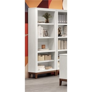 Contemporary Laminate Wood Open Bookcase Fully Assembled White
