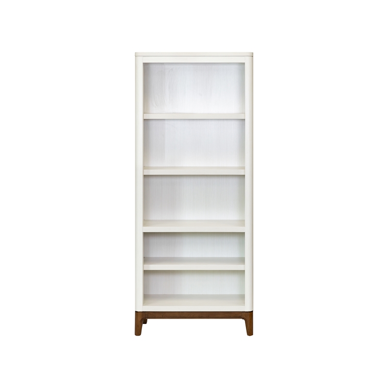Contemporary Laminate Wood Open Bookcase Fully Assembled White