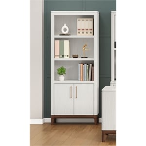 Contemporary Laminate Wood Bookcase Fully Assembled White