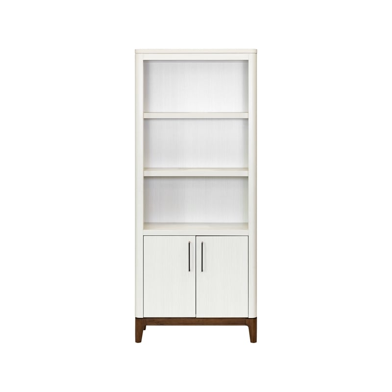 Contemporary Laminate Wood Bookcase Fully Assembled White
