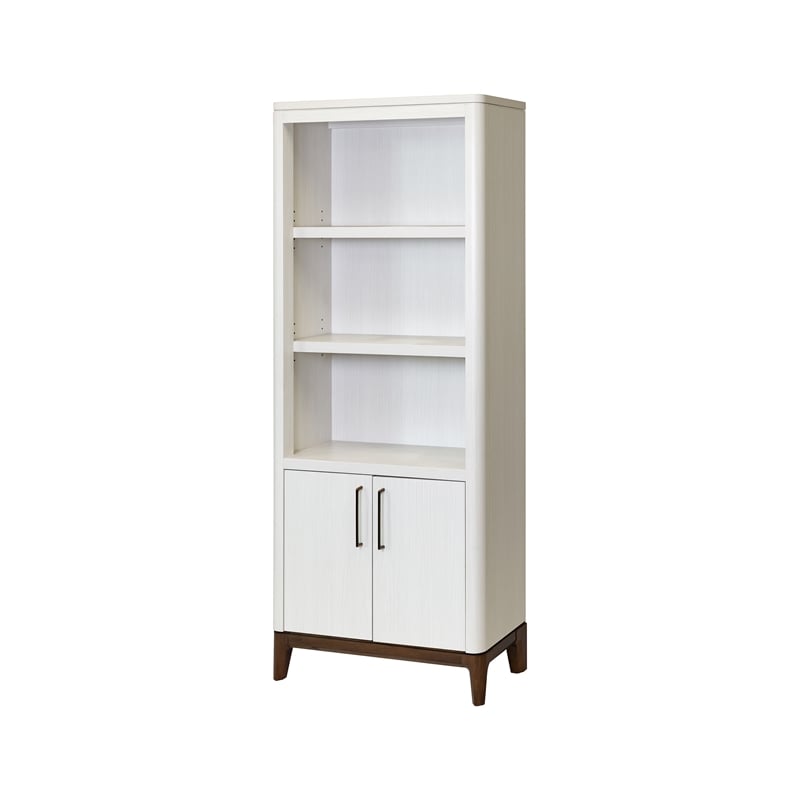 Contemporary Laminate Wood Bookcase Fully Assembled White