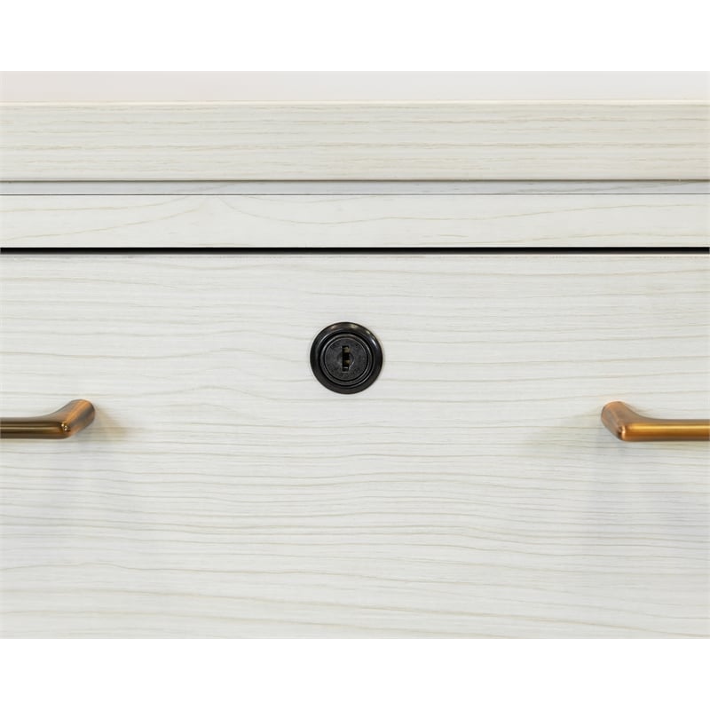Contemporary Laminate Wood Lateral File Fully Assembled White