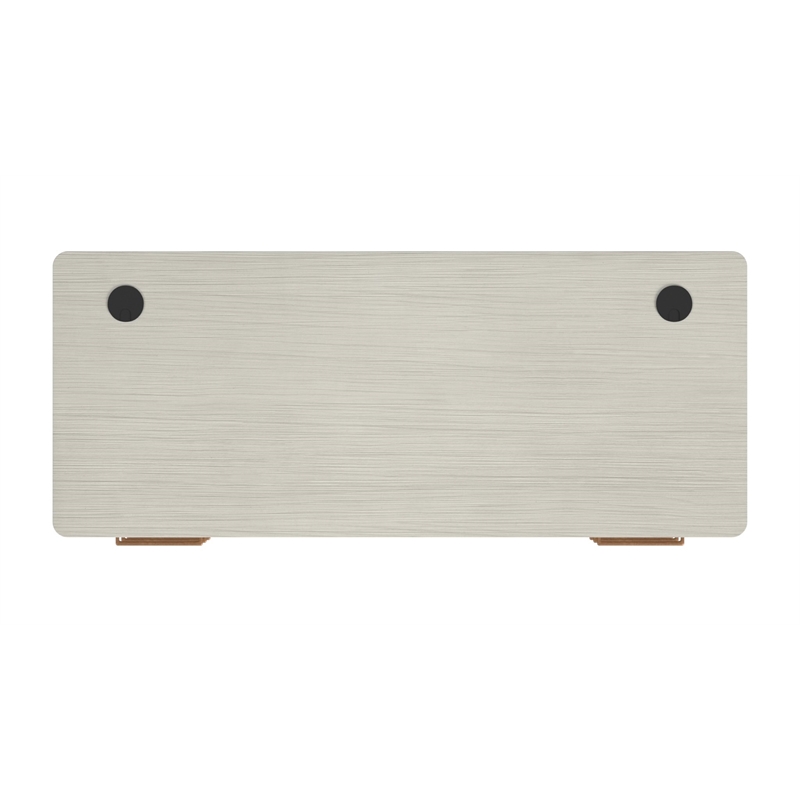 Contemporary Laminate Wood Double Pedestal Executive Desk Fully Assembled White