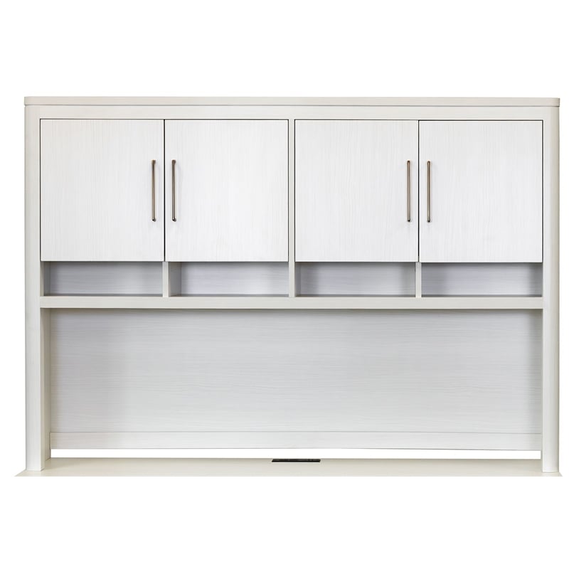 Contemporary Laminate Wood Hutch Fully Assembled White