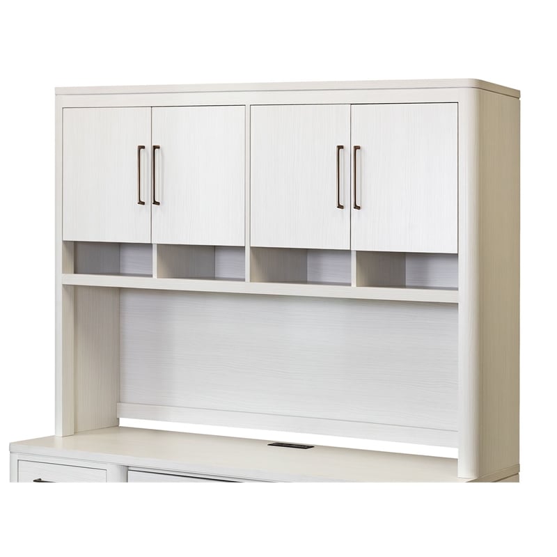 Contemporary Laminate Wood Hutch Fully Assembled White