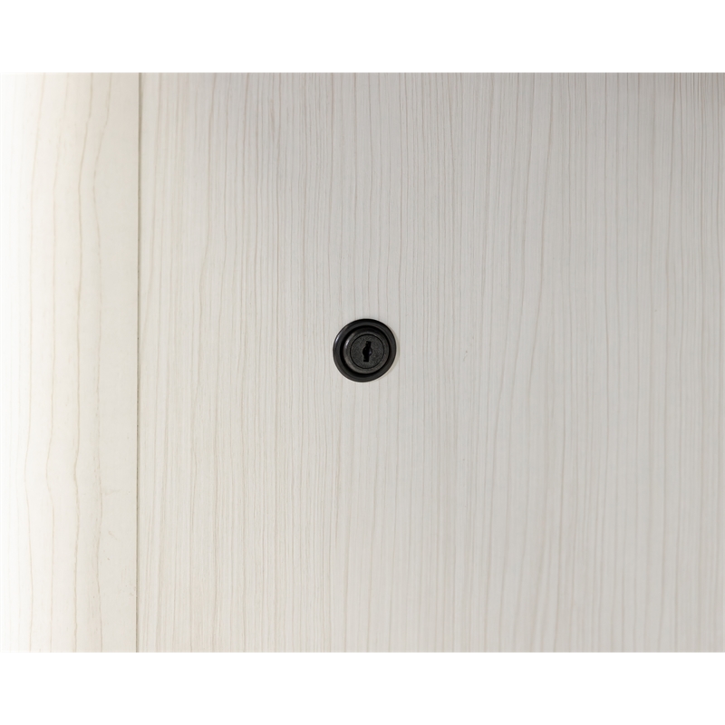 Contemporary Laminate Wood Office Desk & Hutch White