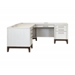 Contemporary Laminate Wood L-Desk & Return White
