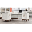 Contemporary Laminate Wood L-Desk & Return White
