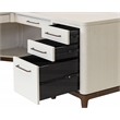 Contemporary Laminate Wood L-Desk & Return White
