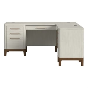 Contemporary Laminate Wood L-Desk & Return White