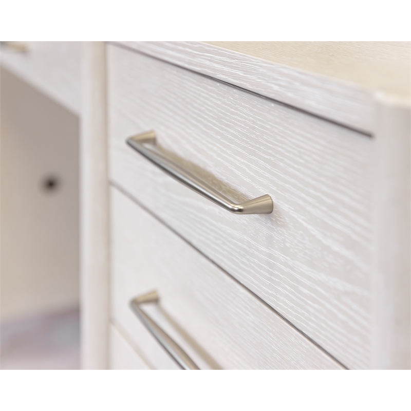 Modern Wood Double Pedestal Executive Desk Fully Assembled White
