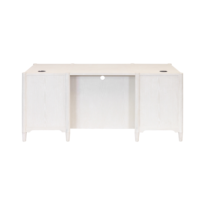 Modern Wood Double Pedestal Executive Desk Fully Assembled White
