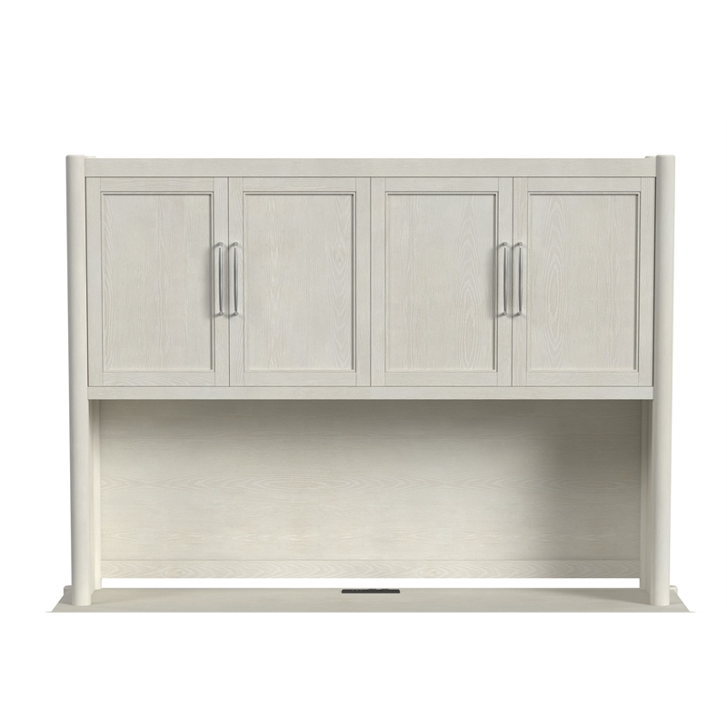 Modern Wood Hutch With Doors Storage Cabinet Fully Assembled White Finish