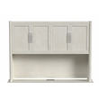 Modern Wood Hutch With Doors Storage Cabinet Fully Assembled White Finish