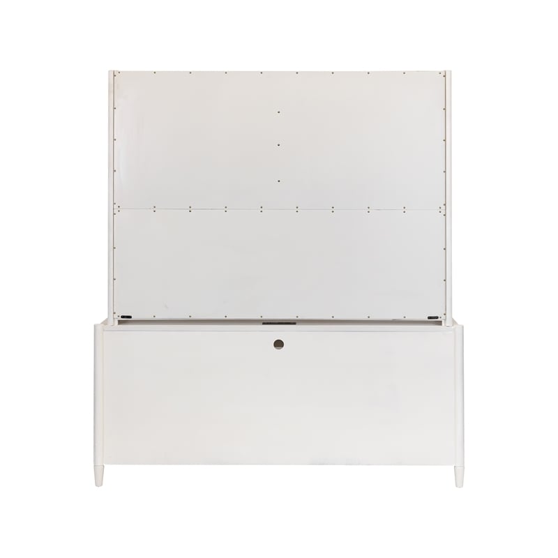 Modern Wood Desk with Hutch Office Storage Fully Assembled White