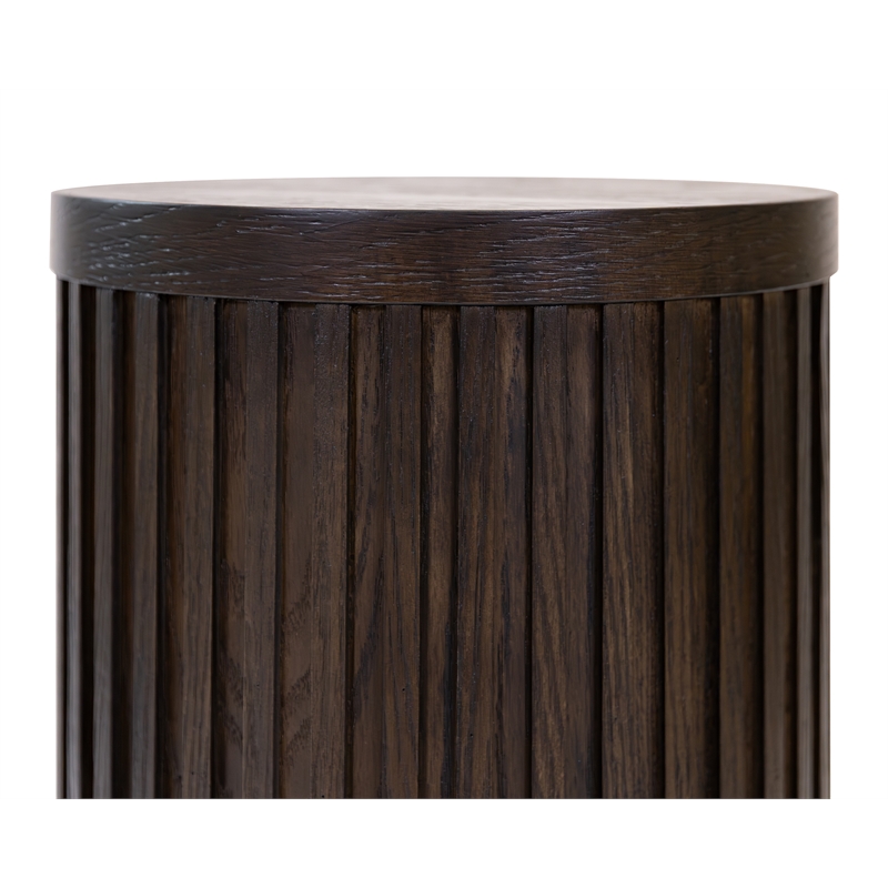 Modern Wood Living Room Entertainment Tulane Round Pedestal - Brown