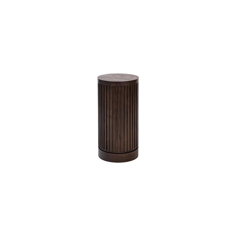 Modern Wood Living Room Entertainment Tulane Round Pedestal - Brown