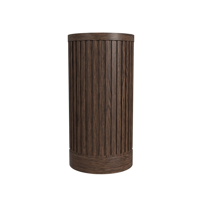 Modern Wood Living Room Entertainment Tulane Round Pedestal - Brown