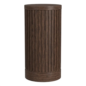 Modern Wood Living Room Entertainment Tulane Round Pedestal - Brown