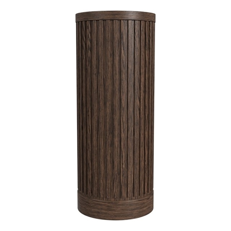 Modern Wood Living Room Entertainment Tulane Round Pedestal - Brown