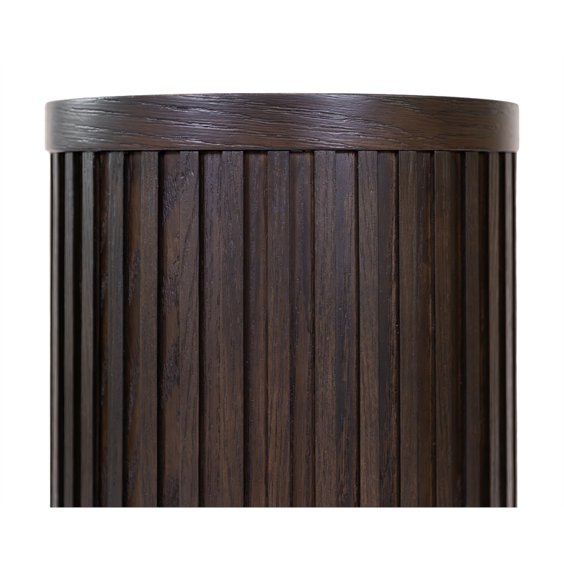Modern Wood Living Room Entertainment Tulane Round Pedestal - Brown