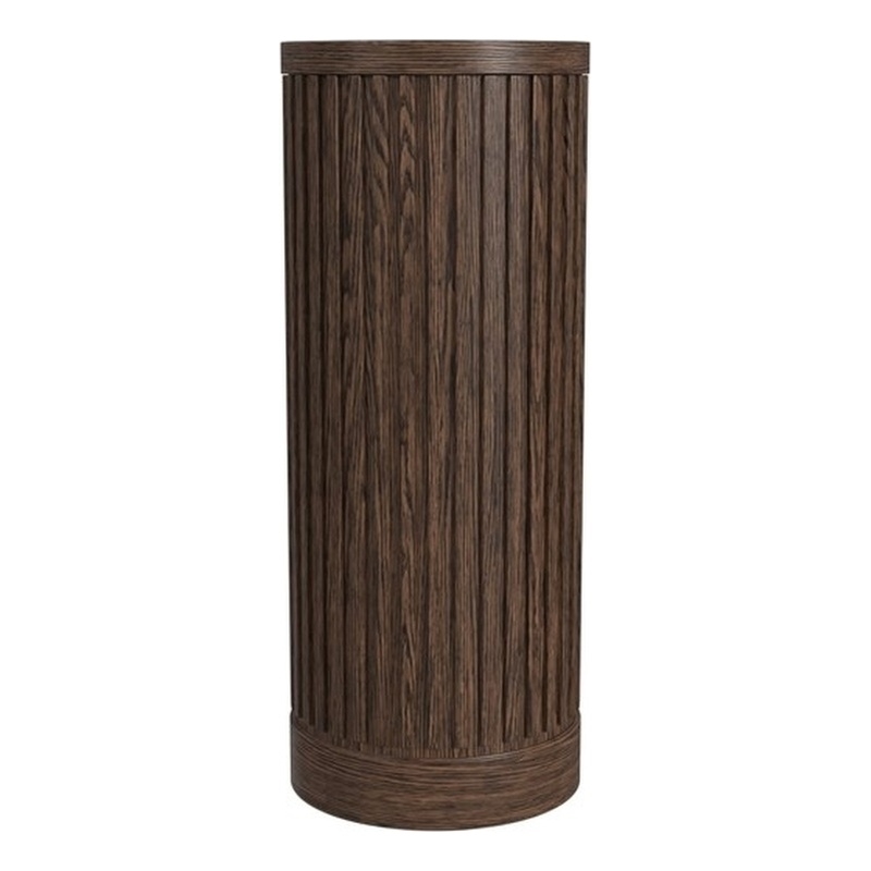 Modern Wood Living Room Entertainment Tulane Round Pedestal - Brown